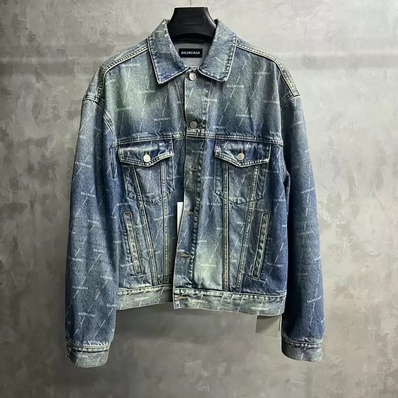 Balenciaga Balenciaga size 50 Denim Blue Logo Full Print Casual Singl Size US M / EU 48-50 / 2 - 1 Thumbnail