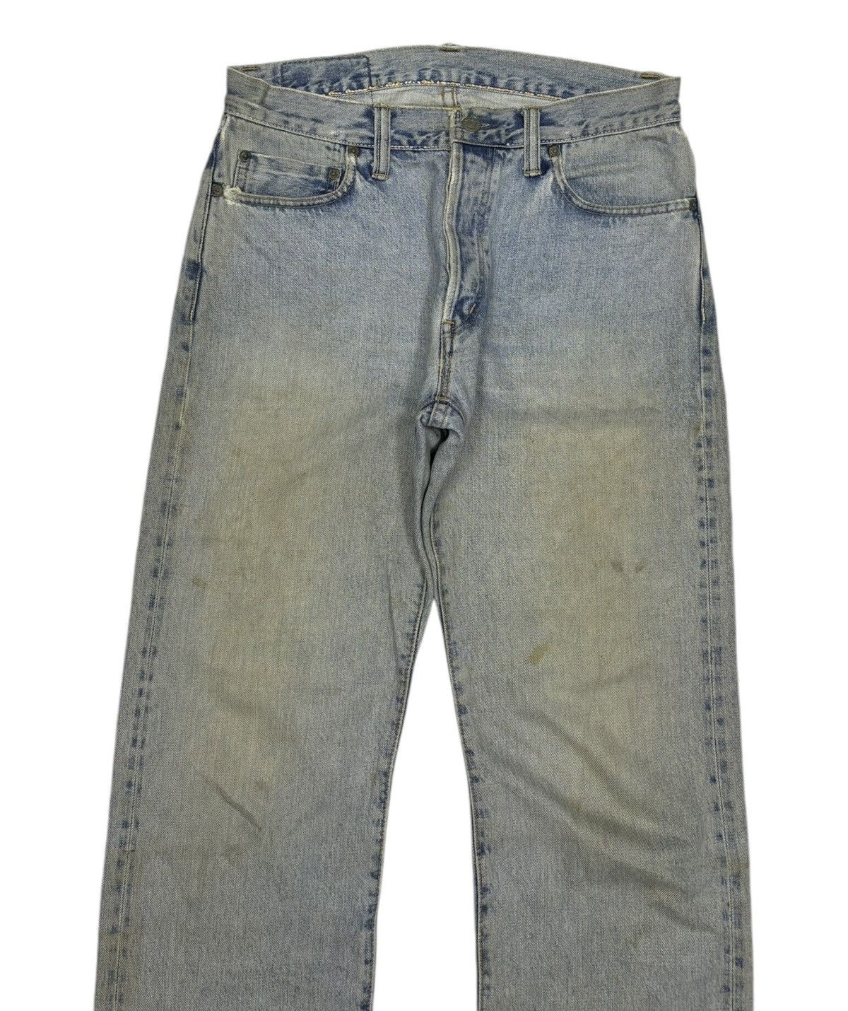 Blue Blue Japan × Samurai Jeans × Sugar Cane 🔥Blue Blue Japan Indigo Selvedge Jeans Distressed Denim Size US 32 / EU 48 - 5 Thumbnail