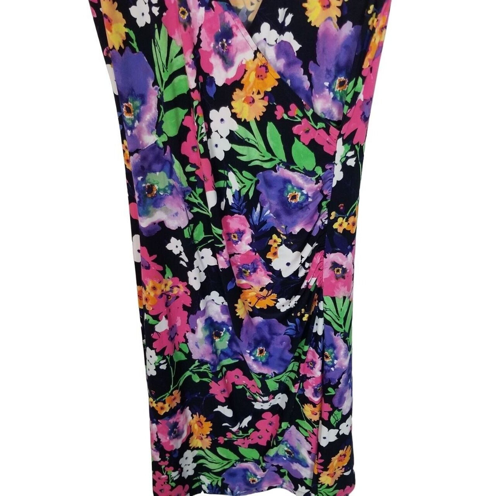 Lauren Ralph Lauren Lauren Ralph Lauren Floral Cap Sleeve Surplice Sheath Dress Size M / US 6-8 / IT 42-44 - 3 Thumbnail