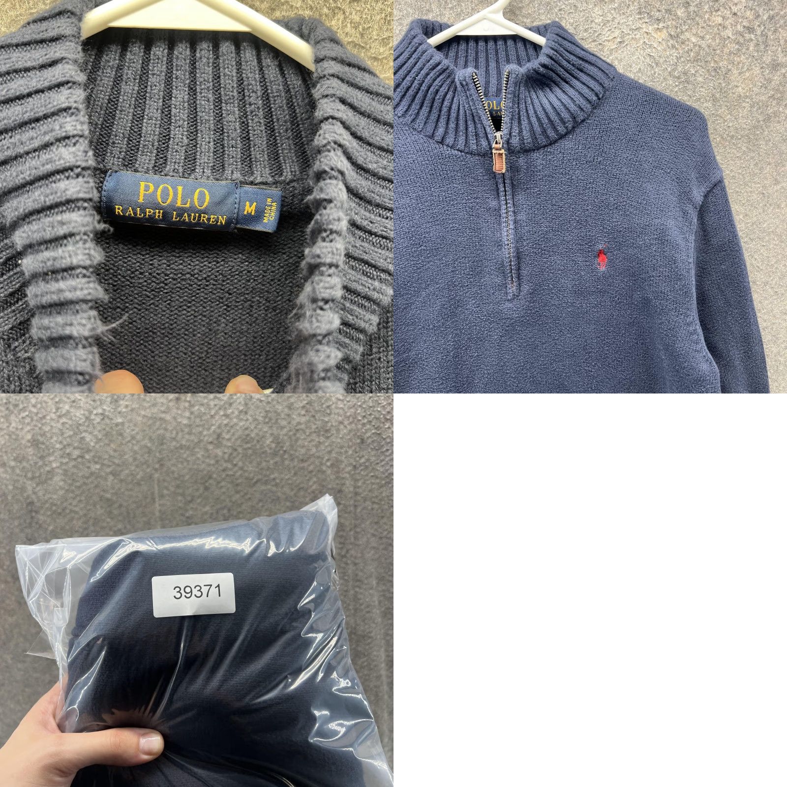 Polo Ralph Lauren VINTAGE Polo Ralph Lauren Pullover Sweater Mens M Blue 1/4 Zip Mock Neck Polo Pony Logo Navy Size US M / EU 48-50 / 2 - 8 Thumbnail