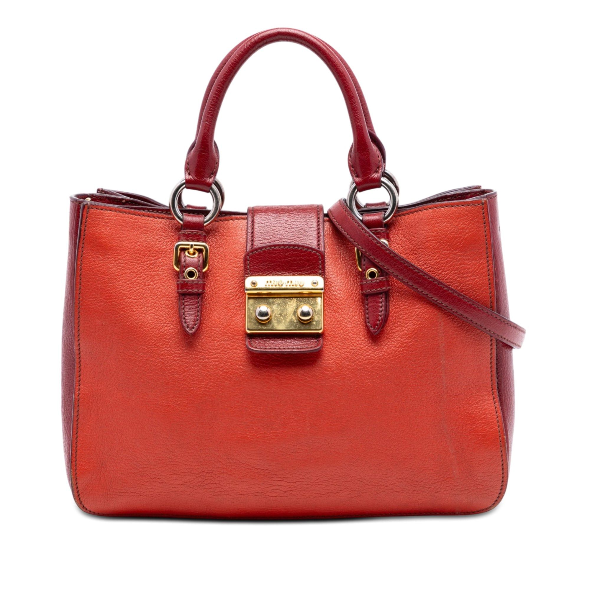Miu Miu Bicolor Goatskin Madras Satchel Size ONE SIZE - 1 Thumbnail