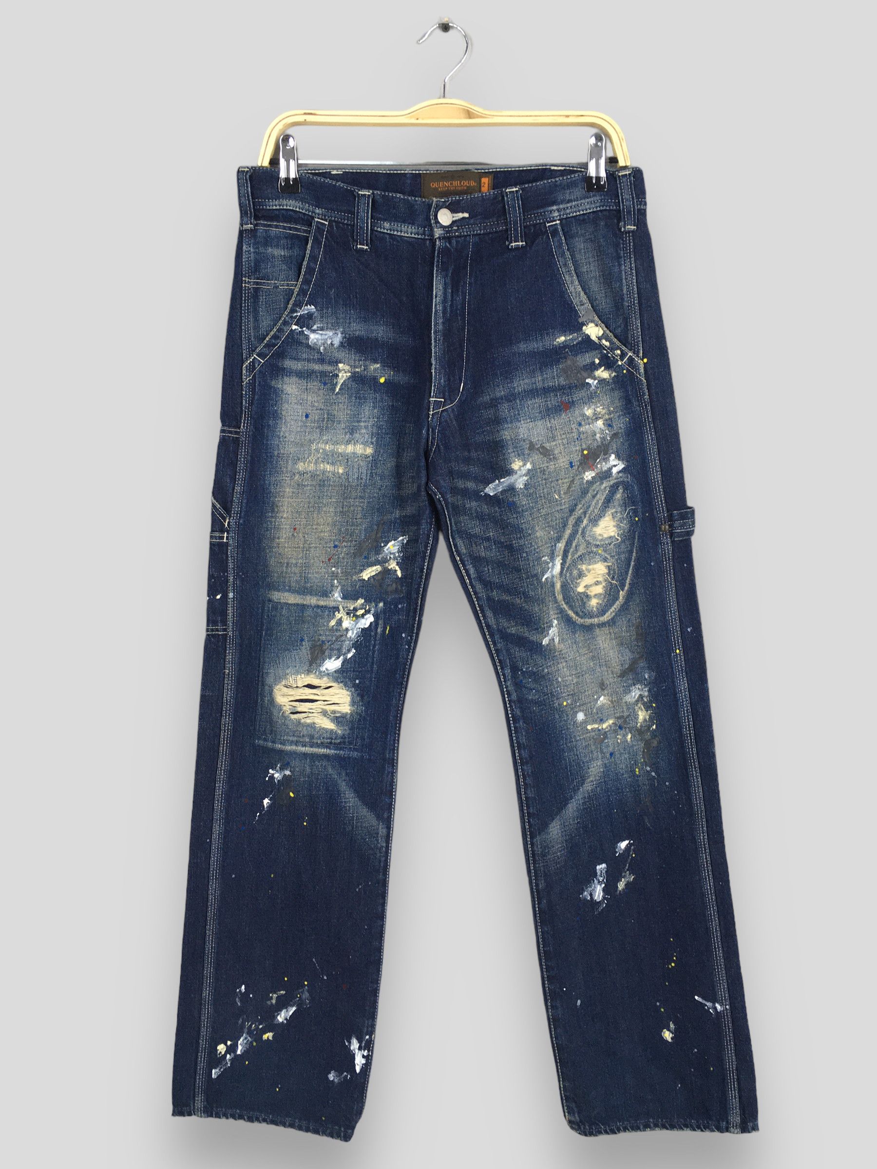 Kapital Size 30x29.5 Quenchloud Japan Splatter Painter Jeans Size US 30 / EU 46 - 1 Thumbnail