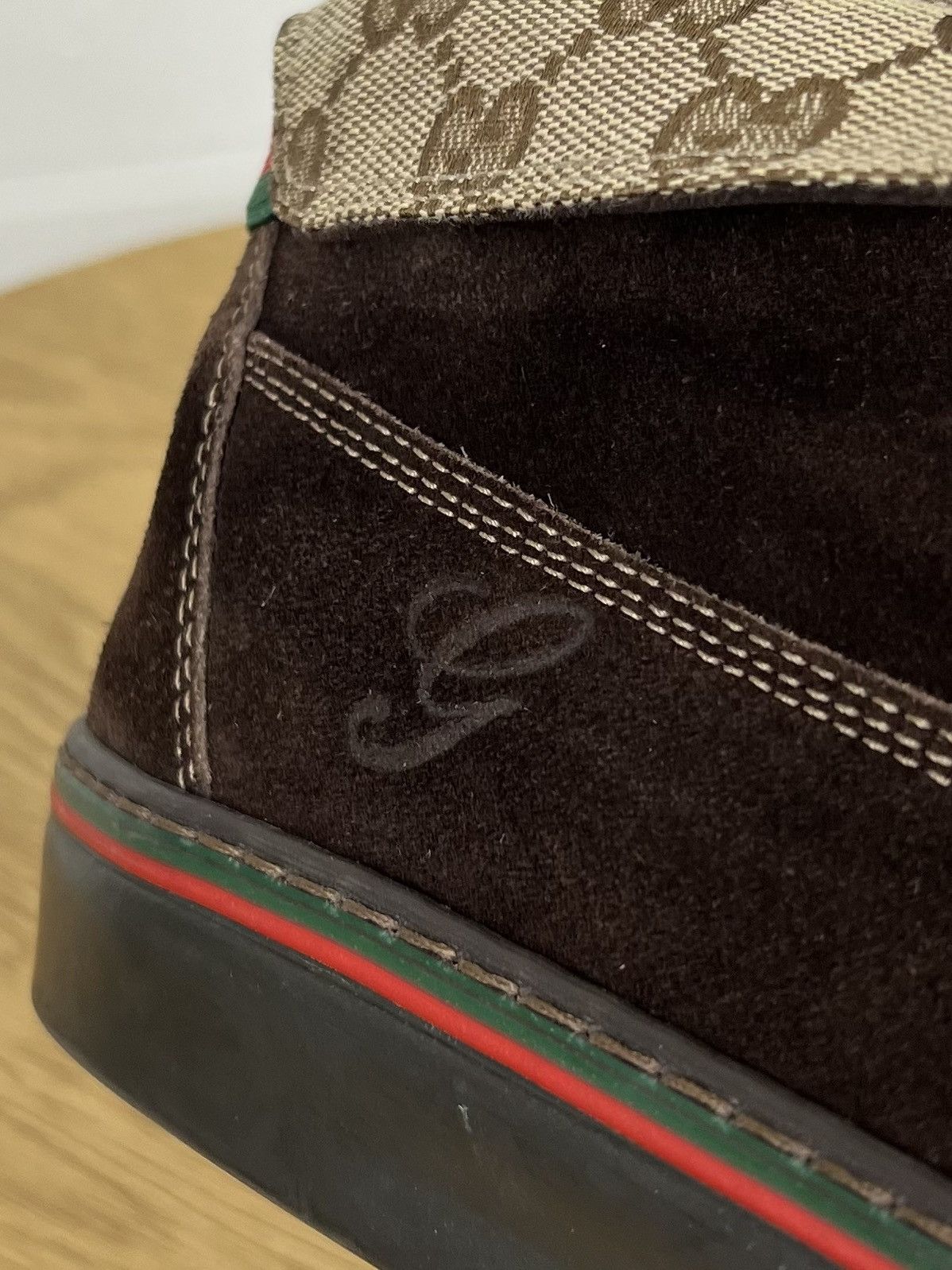 Gucci GUCCI Boots Suede Leather Shoes GG Monogram Logo Brown Men’s Size US 8 / EU 41 - 4 Thumbnail