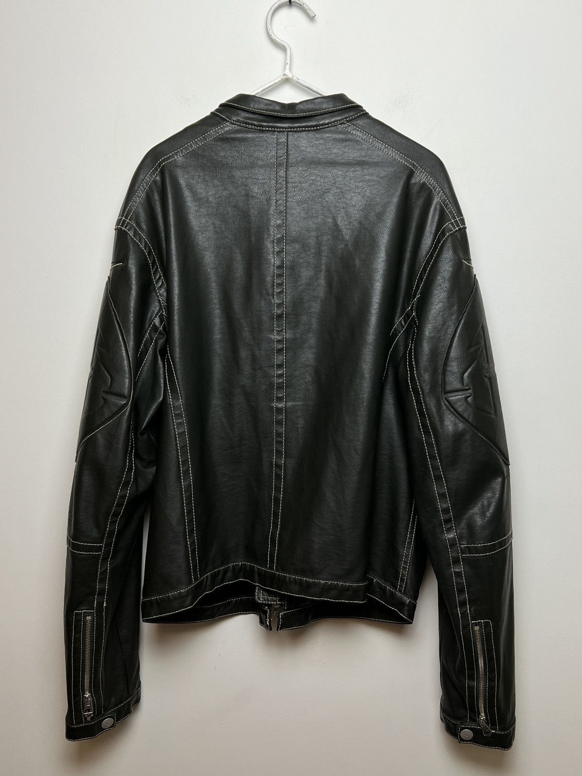 Giorgio Armani armani y2k archive eco-leather panelled moto jacket Size US L / EU 52-54 / 3 - 9 Thumbnail
