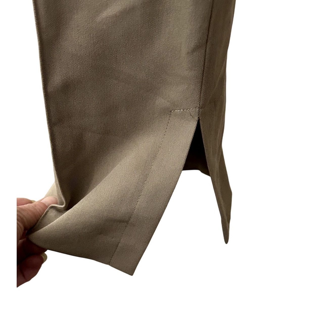 Topshop Topshop Crop Pants Slit Ankle Front Seam Tan/Beige Women's 4 Size 27" / US 4 / IT 40 - 4 Thumbnail