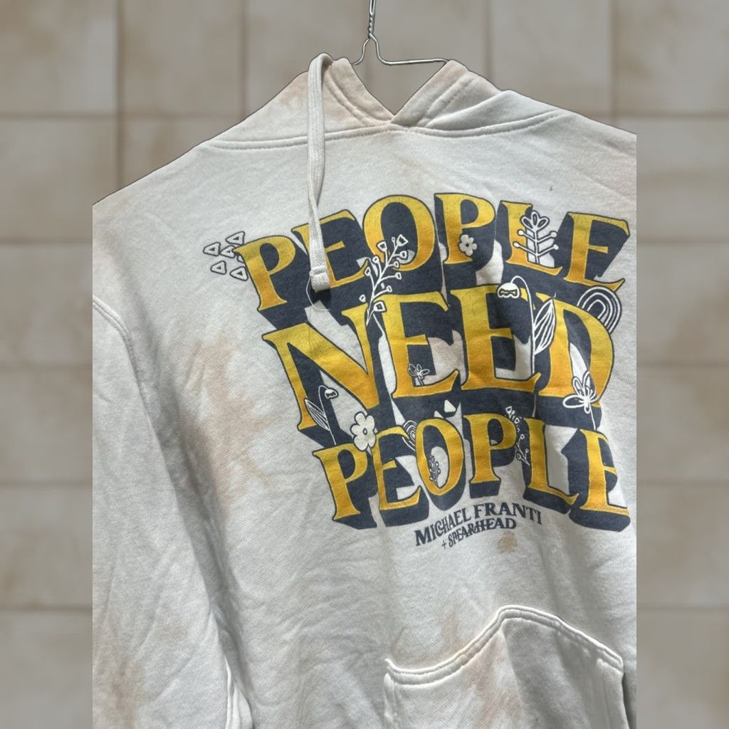 Vintage VINTAGE Michael Franti & Spearhead Hoodie Mens XL White Tie Dye People Need People 90s Music Retro Pullover Hooded Pockets Shirt? Size US XL / EU 56 / 4 - 1 Thumbnail