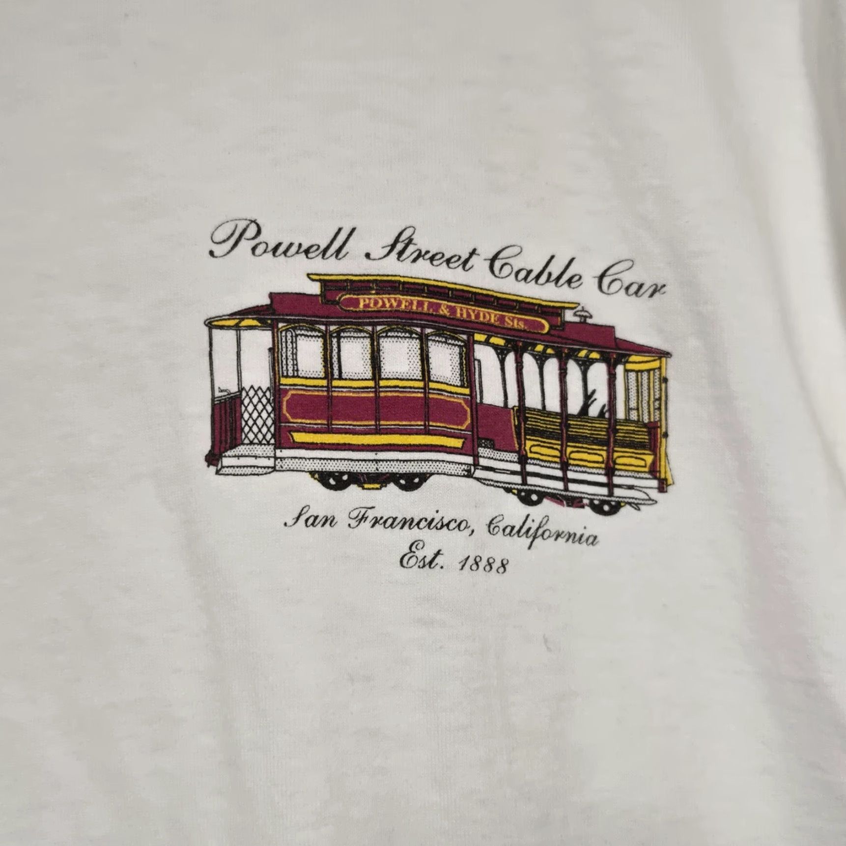 Fruit Of The Loom VINTAGE Fruit of the Loom San Francisco California Cable Car Shirt Mens Large White Size US L / EU 52-54 / 3 - 7 Thumbnail