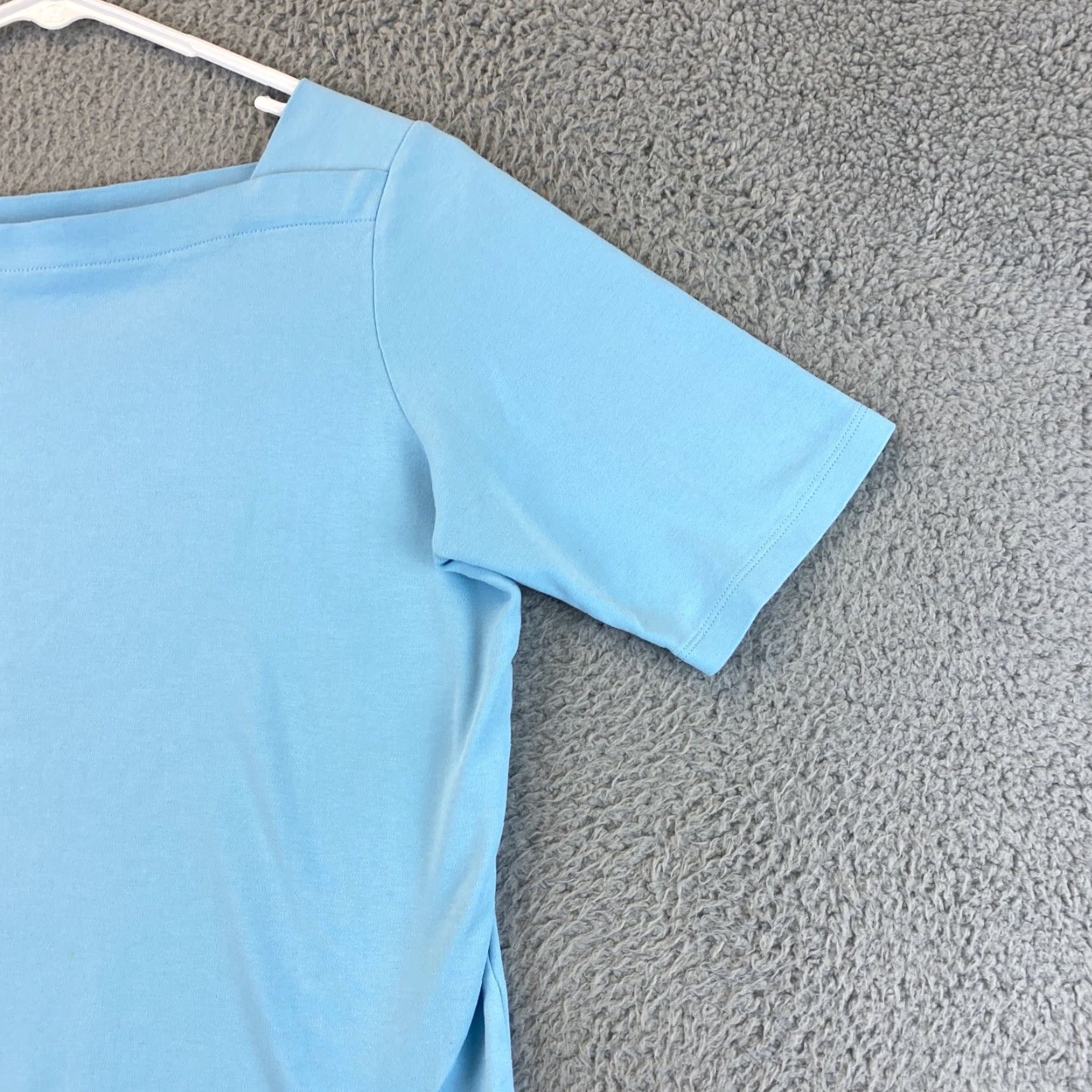 Vintage L.L.Bean T-Shirt Womens M Reg Blue Cotton Square Neck Pullover 63-30 Size M / US 6-8 / IT 42-44 - 2 Thumbnail