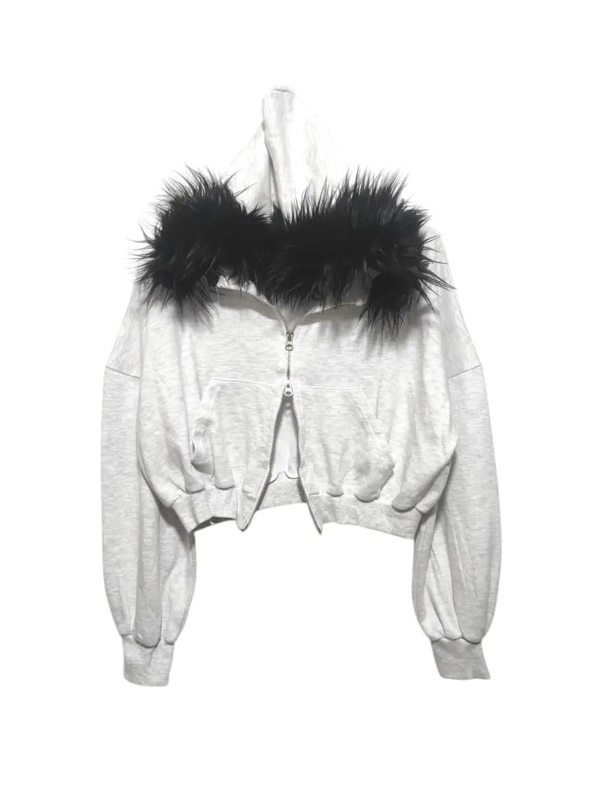 Japanese Brand Connect Crop Double Zip Fur Hoodie if6was9 LGB style Size M / US 6-8 / IT 42-44 - 1 Thumbnail