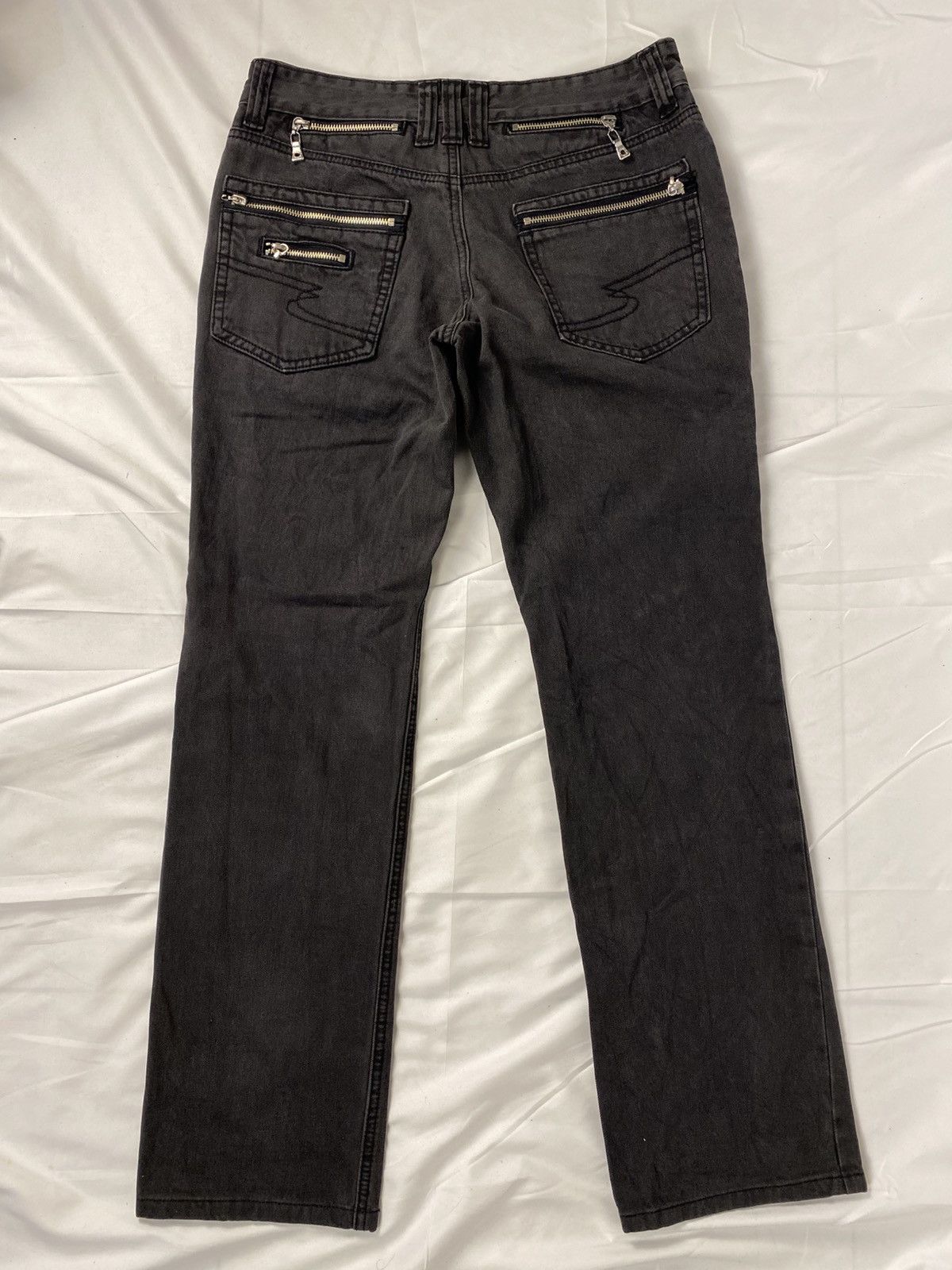 Japanese Brand Semantic Design Multi Zip Punk Bondage Slim Fit Denim Size US 29 - 13 Thumbnail