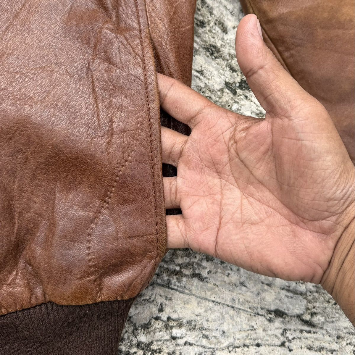 Vintage 🔥Vintage Real Leather Jacket Brown Distressed Bomber Rare Size US M / EU 48-50 / 2 - 8 Thumbnail