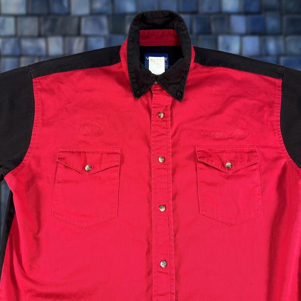 Wrangler Wrangler Shirt Mens Medium Red Dodge Ram Western Button-Down Cotton Twill Two-Tone Colorblock Rodeo Cowboy Ranch Casual Long Sleeve Embroidered Size US M / EU 48-50 / 2 - 1 Thumbnail