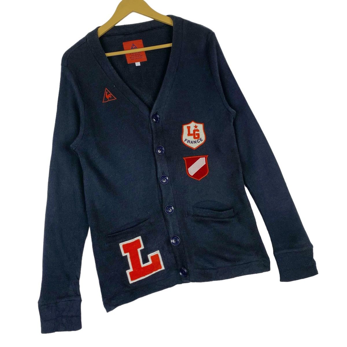 Le Coq Sportif Le Coq Sportif Cardigan Sweatshirt V Neck Pullover Jumper Size L / US 10 / IT 46 - 2 Thumbnail