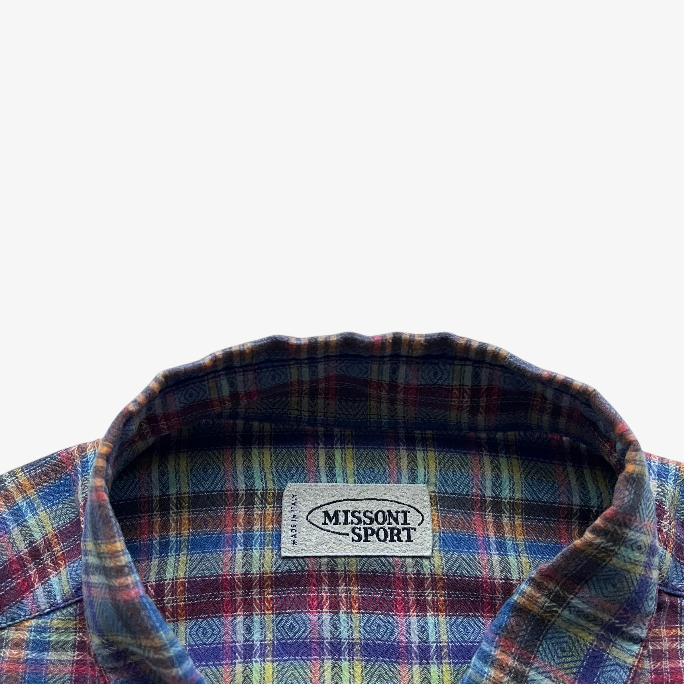 Missoni Vintage 90s Missoni Sport Geometric Pattern Striped Shirt Size US XL / EU 56 / 4 - 2 Thumbnail