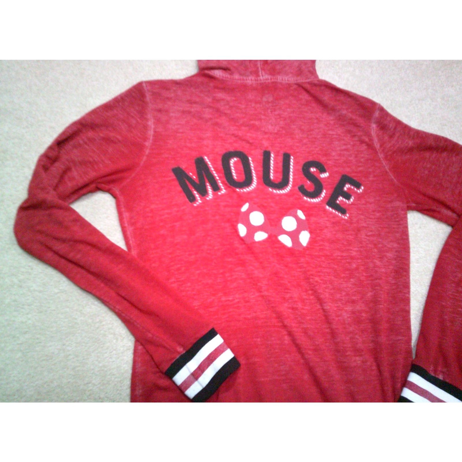 Disney VINTAGE Disney Minnie Mouse Jacket Womens Small Red Full Zip Hooded Sheer Size S / US 4 / IT 40 - 6 Thumbnail