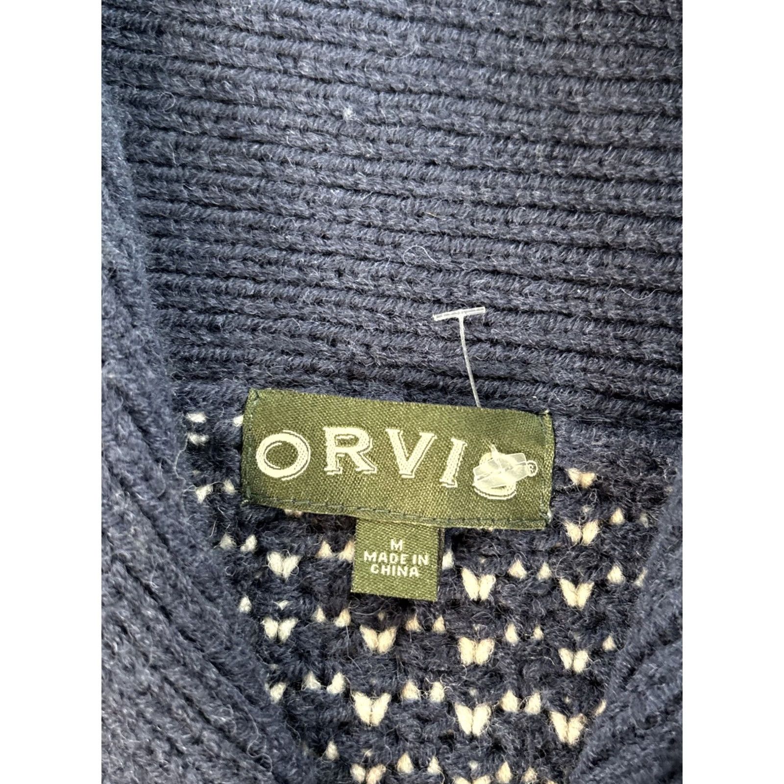 Orvis Orvis Sweater Cardigan Mens M Blue Wool Nylon Knit Shawl Collar Pockets Regular Winter Size US M / EU 48-50 / 2 - 4 Thumbnail