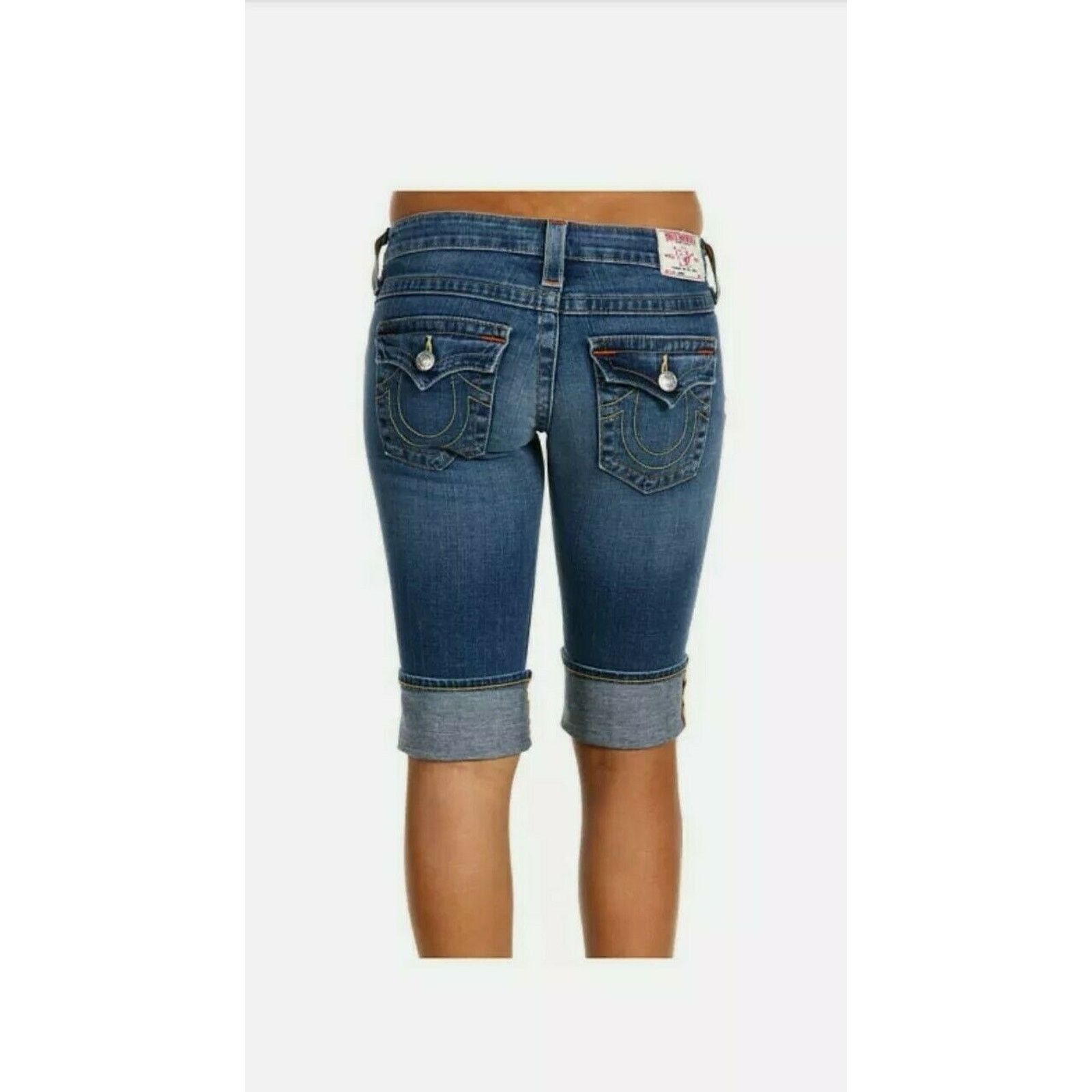 True Religion TRUE RELIGION Original Sophie Cuffed Embroidered Short Jeans Size 25" / US 0 / IT 36 - 4 Thumbnail
