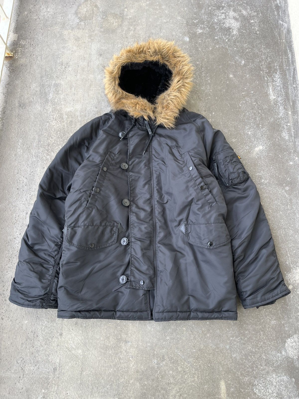 image of Alpha Industries N3B (N) Winter Parka in Black, Men's (Size Large)
