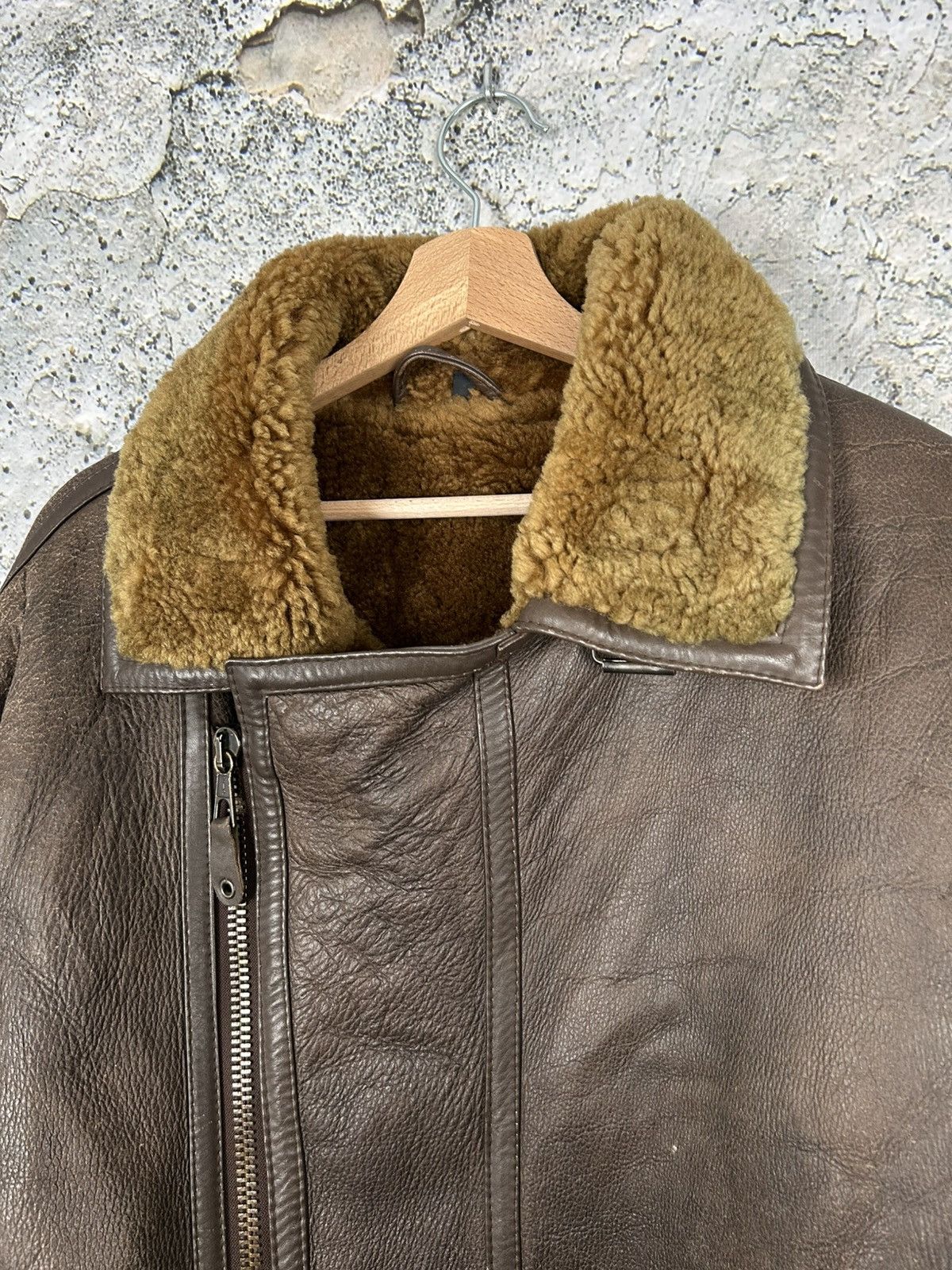 Genuine Leather Vintage Sherpa Genuine Leather Avant Garde Pilot Military Size US L / EU 52-54 / 3 - 3 Thumbnail
