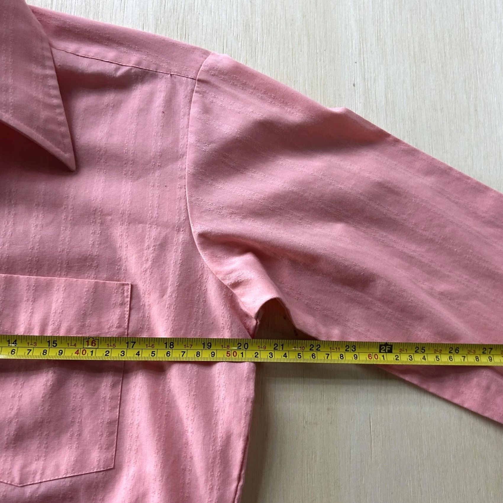 Vintage VINTAGE Richman Brothers Dress Shirt Mens 15 Pink Stripe Dura-Press No Iron Shirt Mens Regular 15 Size 40R - 5 Thumbnail