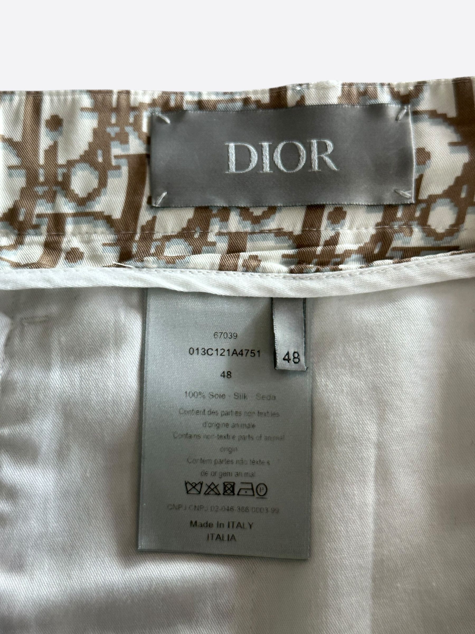 Dior Dior Tan Oblique Silk Shorts Size US 30 / EU 46 - 3 Thumbnail
