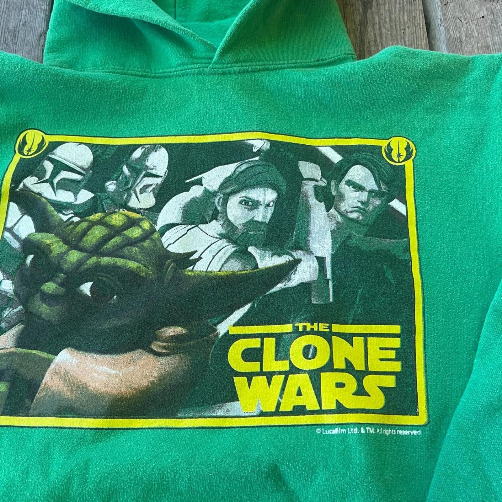 Star Wars Vintage Star Wars The Clone Wars Green Youth Large Hoodie Size US L / EU 52-54 / 3 - 2 Thumbnail