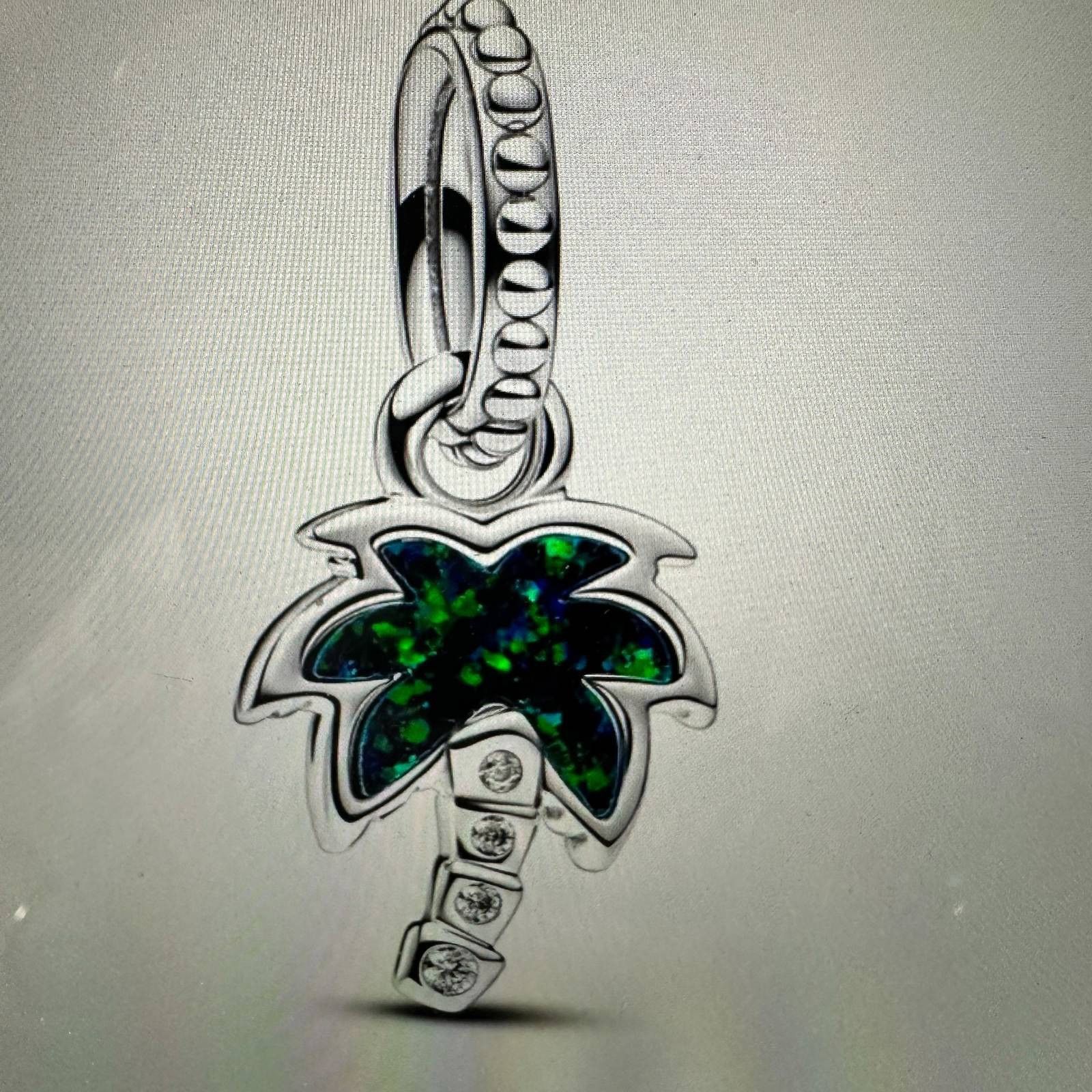 pandora Authentic Pandora Opalescent Green Palm Tree Dangle Charm #7 Size ONE SIZE - 2 Thumbnail