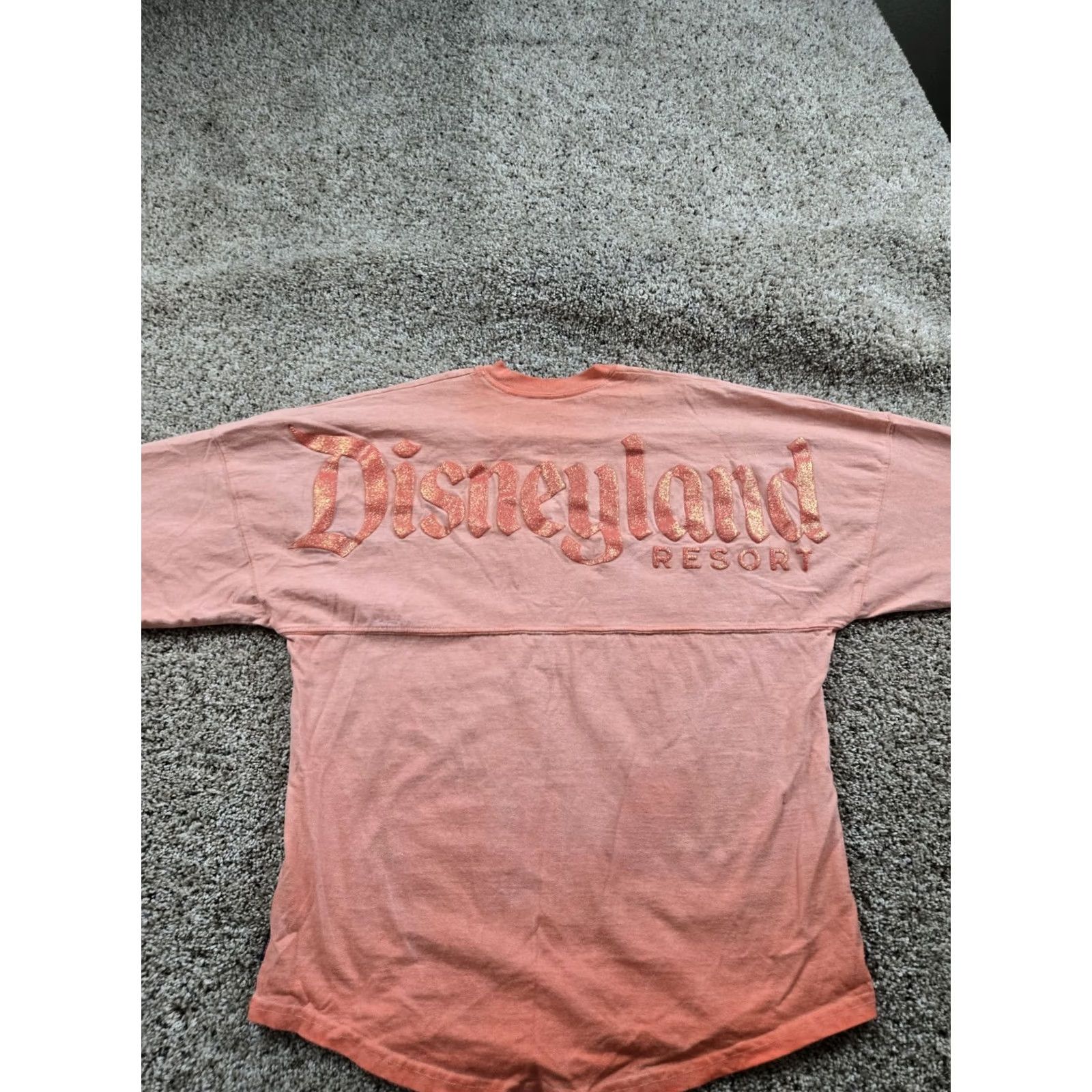 Disney Disneyland Spirit Jersey Shirt Womens Small Orange Glitter Letters Gradient Dye Shirt Size S / US 4 / IT 40 - 2 Thumbnail