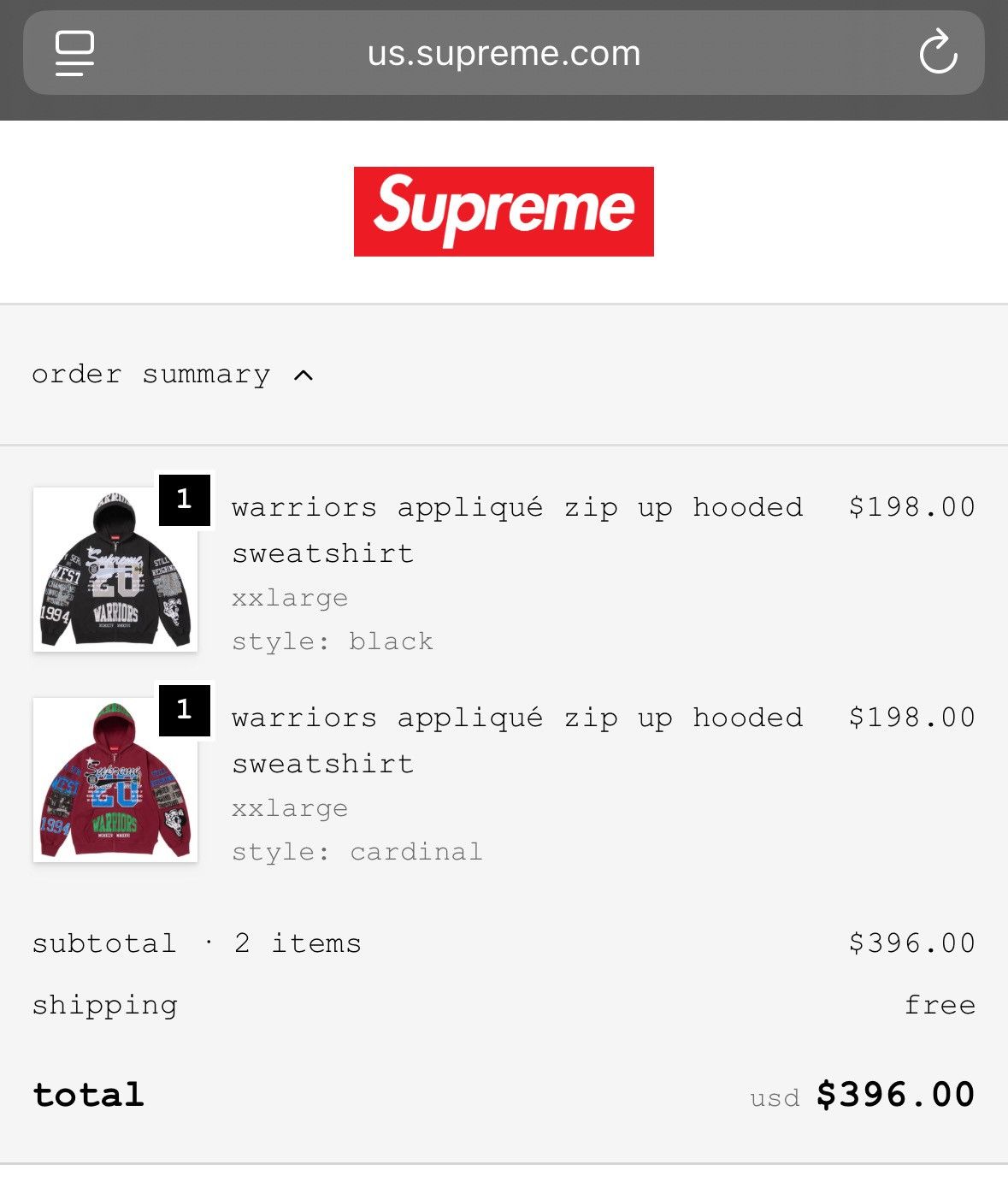 Supreme Supreme Warriors Applique Zip Up Hooded Sweatshirt Black Size US XXL / EU 58 / 5 - 9 Thumbnail