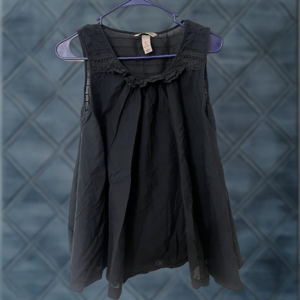 H&M H&M Womens Tank Top Blouse Tunic Black Sleeveless Pullover 10 Shirt Size L / US 10 / IT 46 - 1 Thumbnail