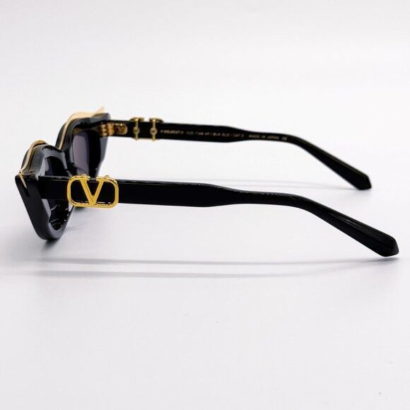 Valentino NEW VALENTINO V-GOLDCUT-II VLS-114A WOMEN BLACK SUNGLASSES Size ONE SIZE - 8 Thumbnail