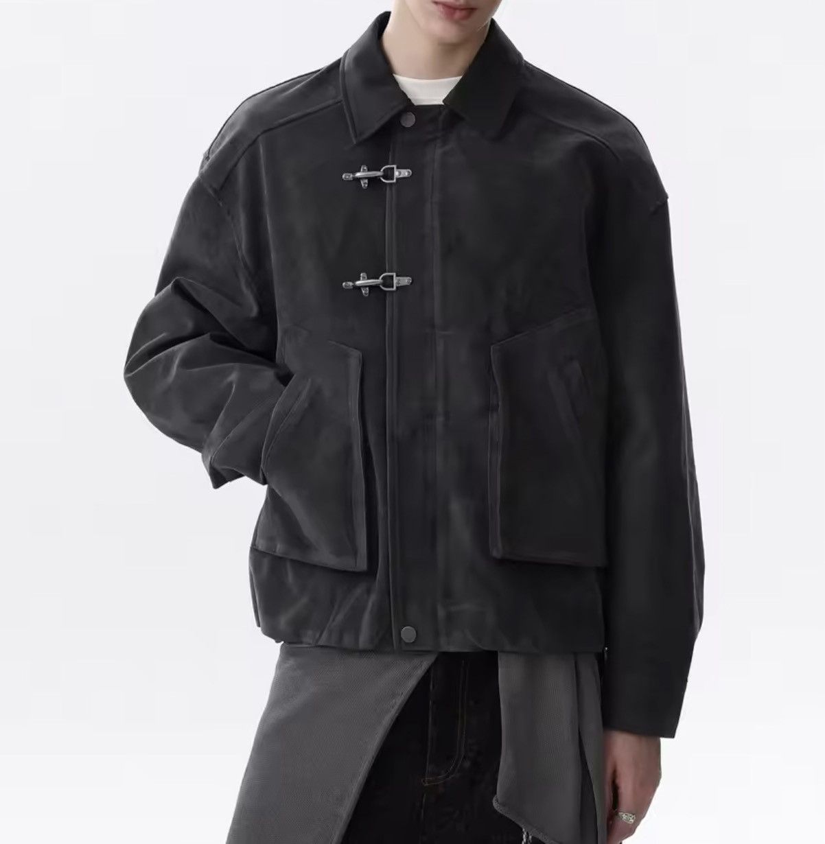 Japanese Brand Toggle Button Collar Pu Leather Jacket Size US M / EU 48-50 / 2 - 4 Thumbnail