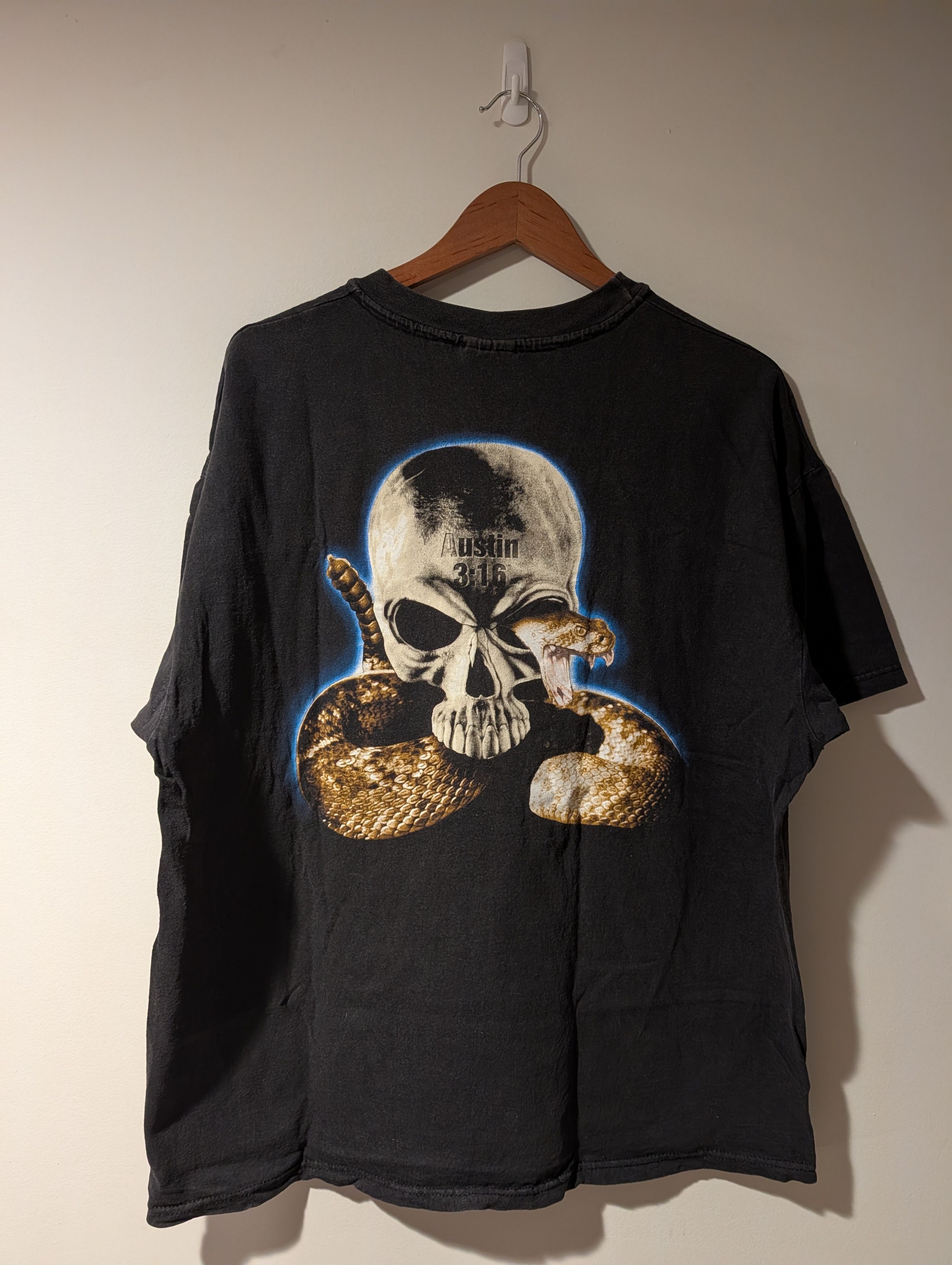 WWF VTG 90s WWF Stone Cold Steve Austin 3:16 Snake Skull T-Shirt Size US XL / EU 56 / 4 - 1 Thumbnail