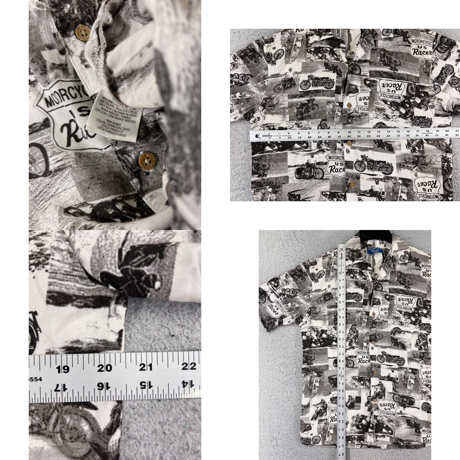 Vintage Puritan Shirt Mens Medium Black White Hawaiian Pattern Shirt Button-Up Casual Size US M / EU 48-50 / 2 - 8 Thumbnail