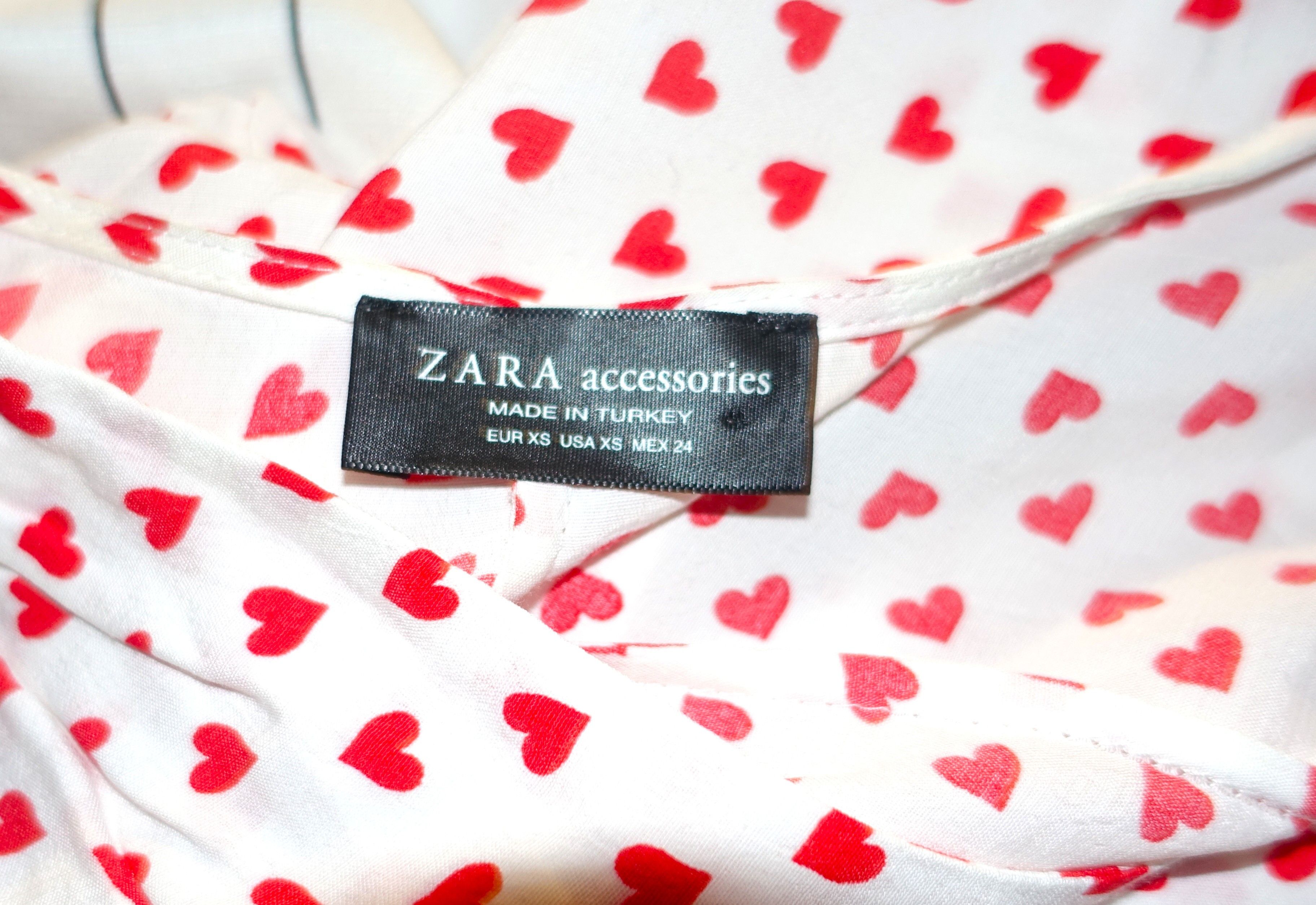 Zara Zara White Red Hearts Tie Blouse XS Size XS / US 0-2 / IT 36-38 - 6 Thumbnail