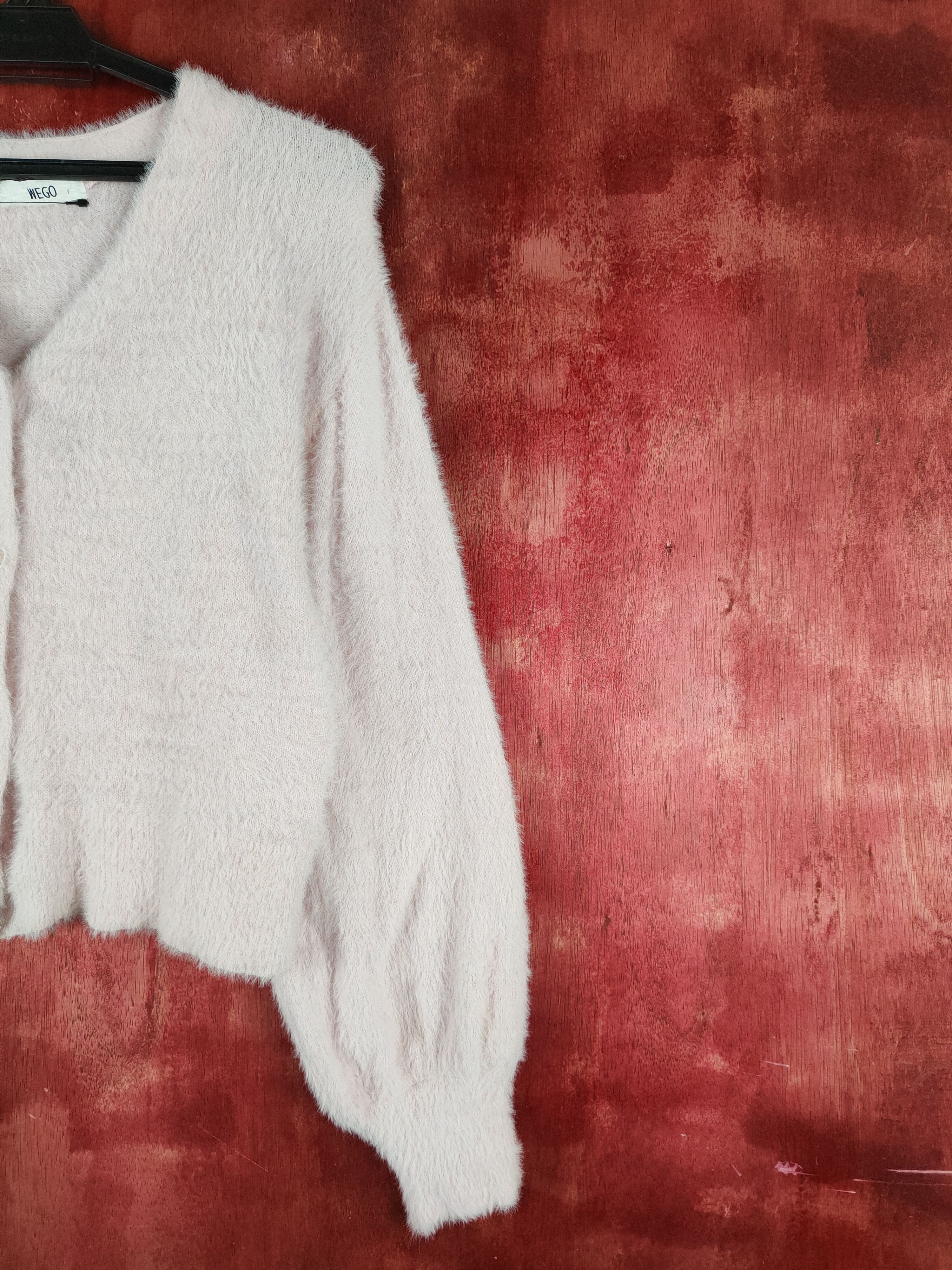 Vintage Vintage 💥 Wego Light Pink Fur Mohair Knitwear Cardigan Size M / US 6-8 / IT 42-44 - 6 Thumbnail