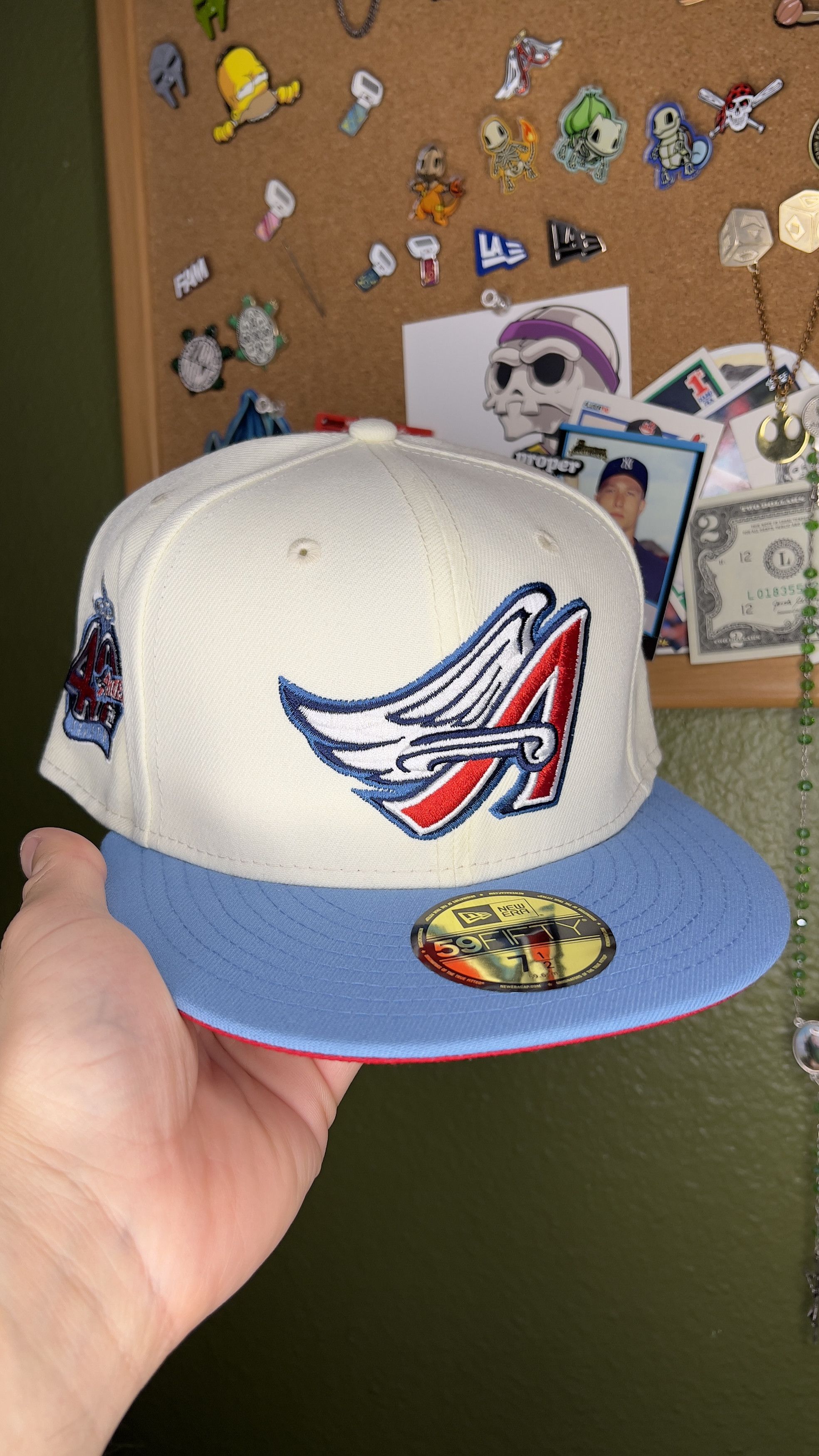 7 1/2 Anaheim Angels White Dome New Era 59Fifty Fitted Hat