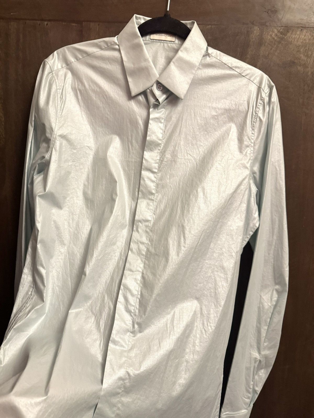 Balenciaga balenciaga light blue mother of pearls shirt Size US S / EU 44-46 / 1 - 4 Thumbnail