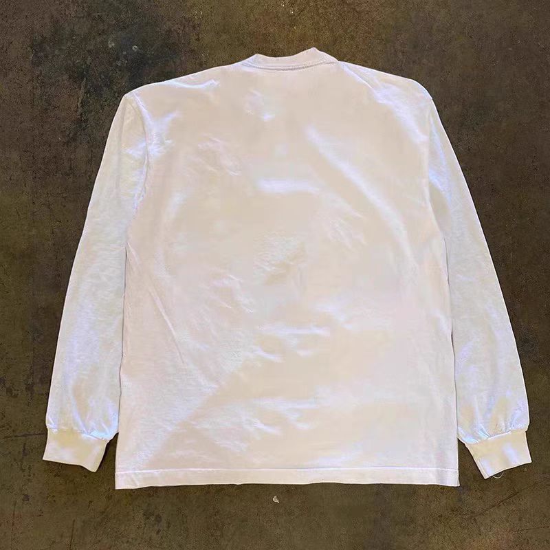 Vintage White street washed retro God print long sleeve t-shirt Size US M / EU 48-50 / 2 - 2 Thumbnail