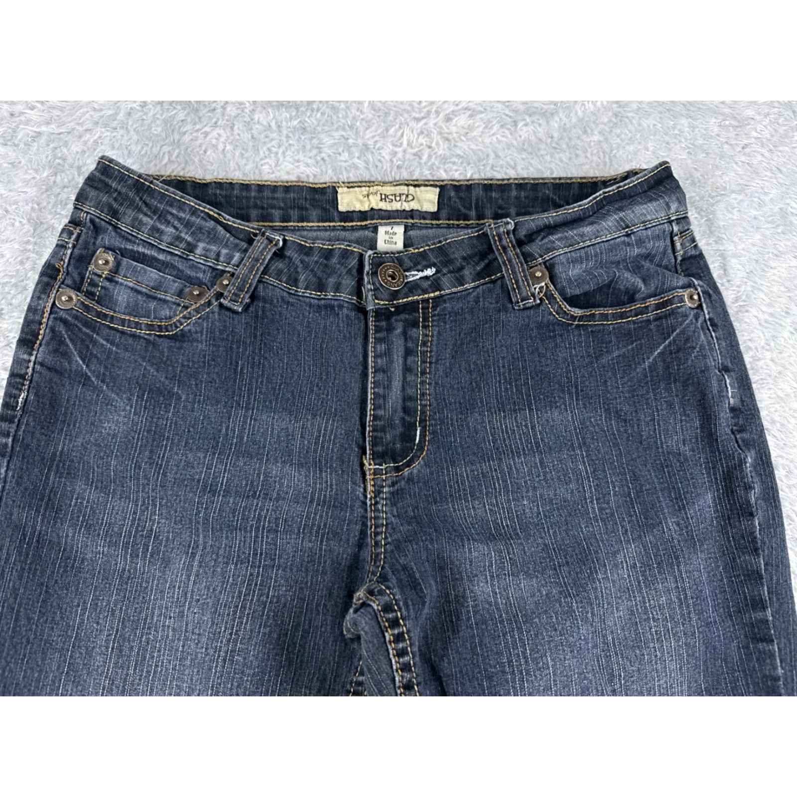 Vintage Vintage Clash Womens Jeans Bootcut Low Rise Blue Denim Embroidered Stretch 28x28 Size 28" / US 6 / IT 42 - 4 Thumbnail