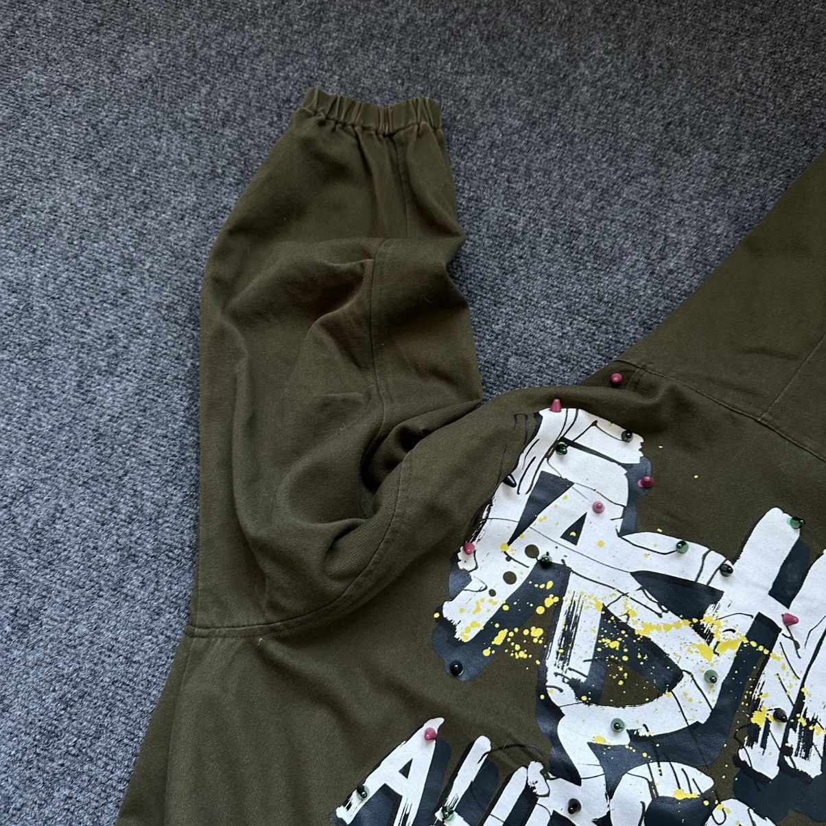 Zara VTG Zara Basic Dept Denim L Khaki Green Funky Jacket Studded Size L / US 10 / IT 46 - 15 Thumbnail