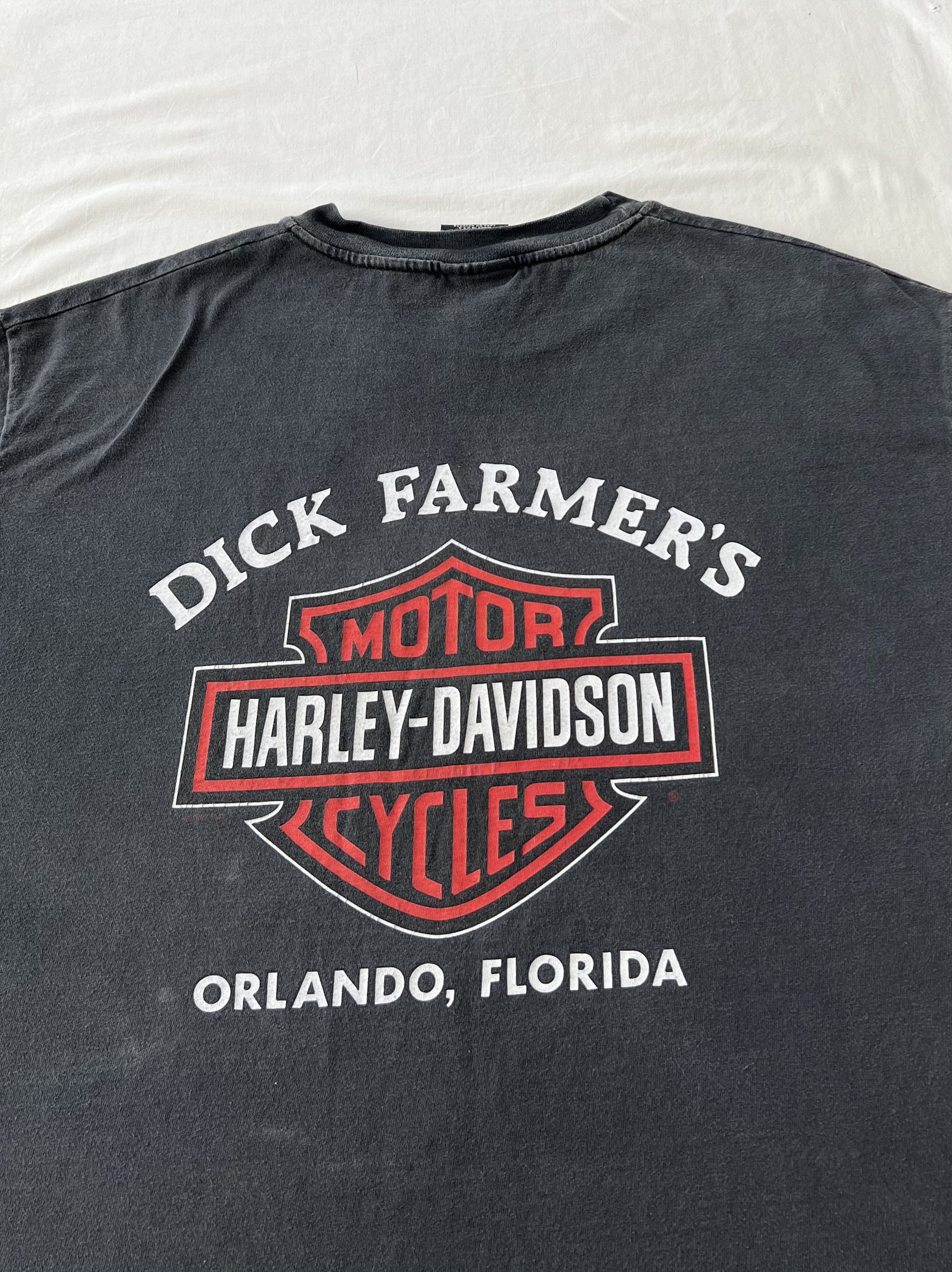 Harley Davidson Vintage 90s Harley Davidson 1958 Panhead Florida Black Tee Size US XL / EU 56 / 4 - 19 Thumbnail