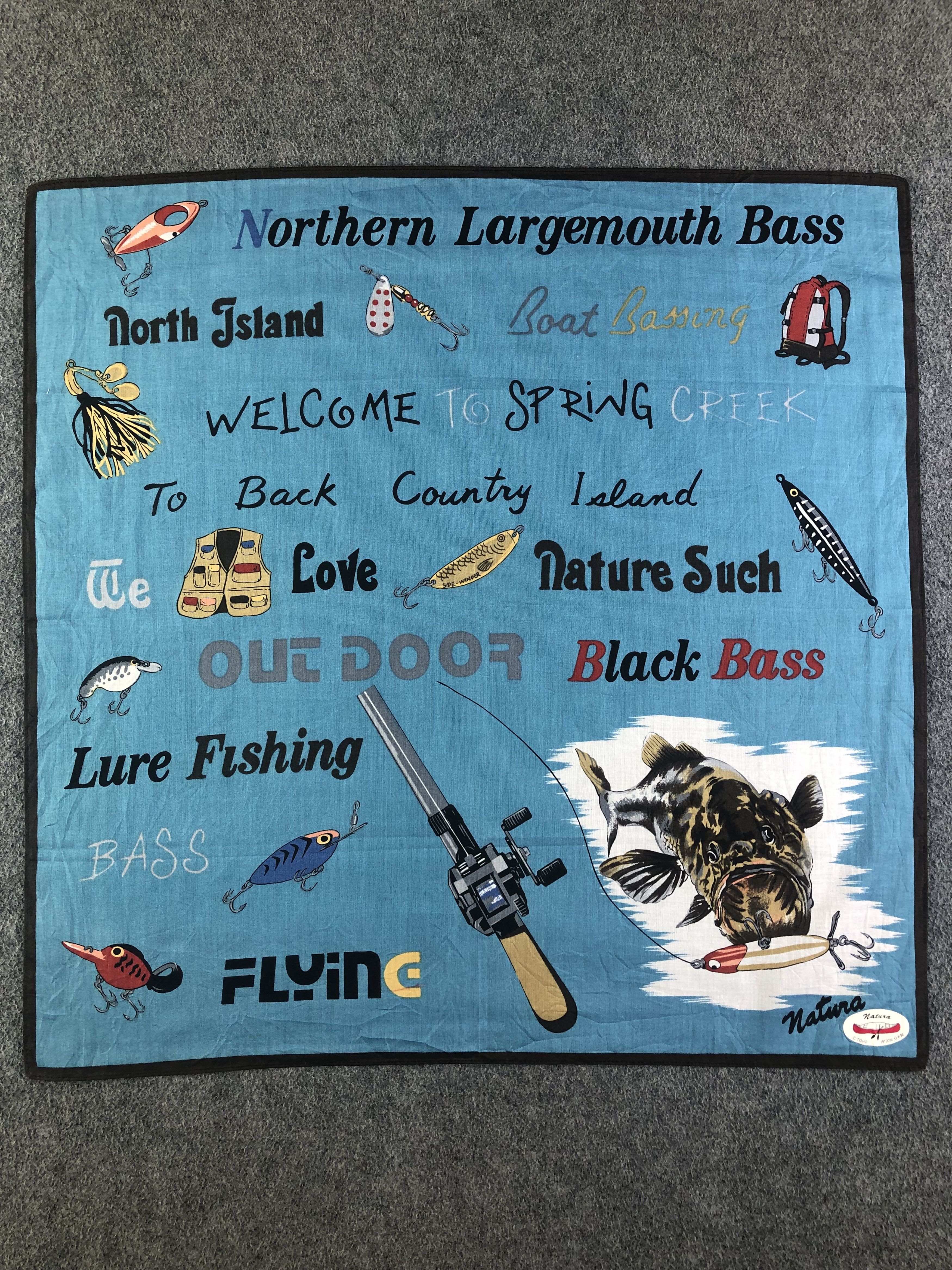 Vintage Natura Fishing Handkerchief / Bandana / Neckerchief C440 Size ONE SIZE - 4 Thumbnail