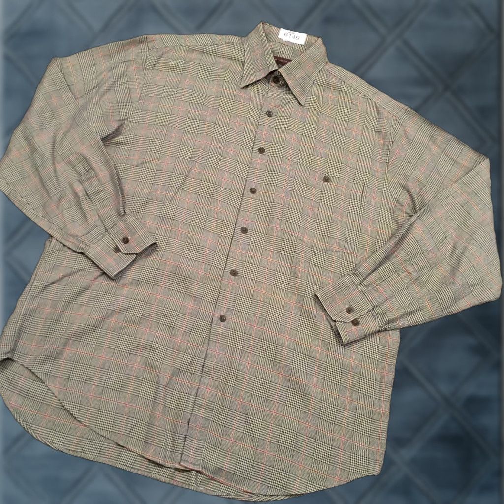 Johnston & Murphy Johnston & Murphy Shirt Mens Large Black Red Plaid Long Sleeve Button Up Size US L / EU 52-54 / 3 - 1 Thumbnail