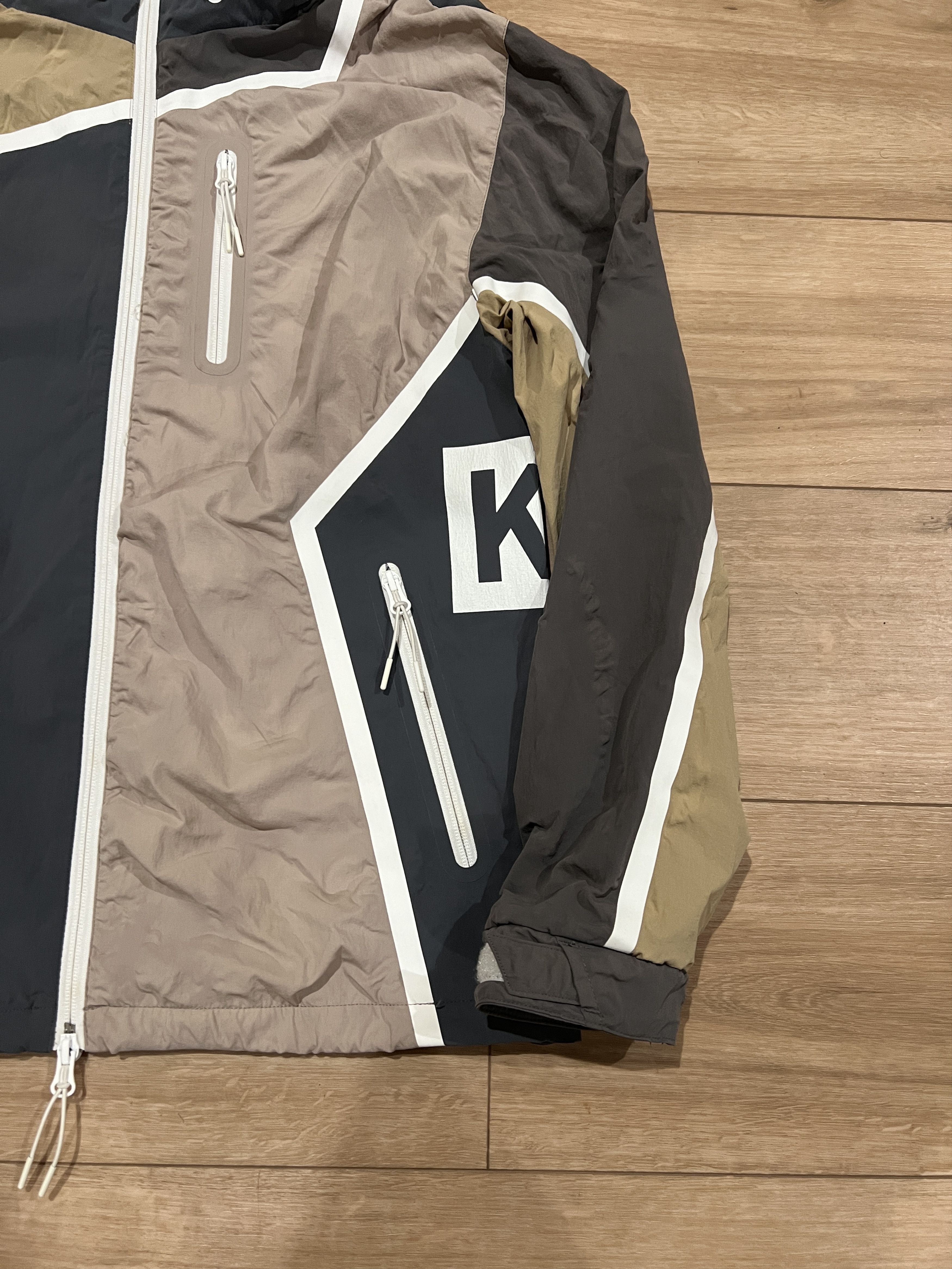 Kith Madison Hooded Zip-Up Jacket Brown / Gray – Size S