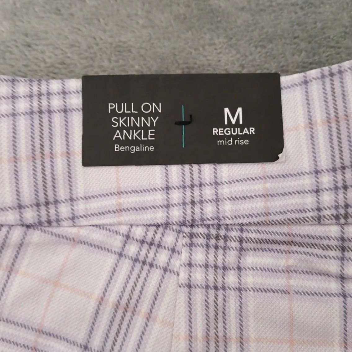 Vintage Maurices Ankle Pants Womens Medium Purple Plaid Pull On Skinny 30x28 New Size 32" / US 10 / IT 46 - 7 Thumbnail