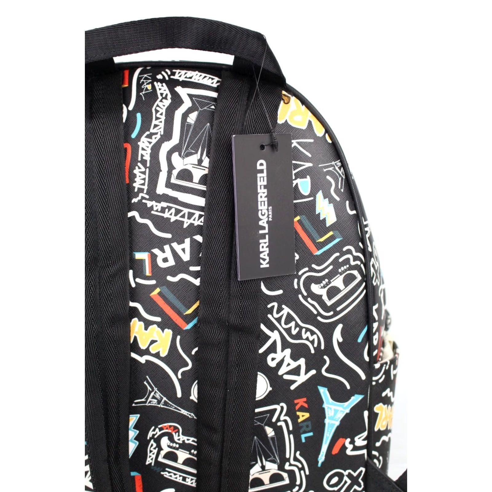 Karl Lagerfeld Karl Lagerfeld Backpack Paris Adele All Over Logo Black Laptop Sleeve LH3K45BD Size ONE SIZE - 3 Thumbnail