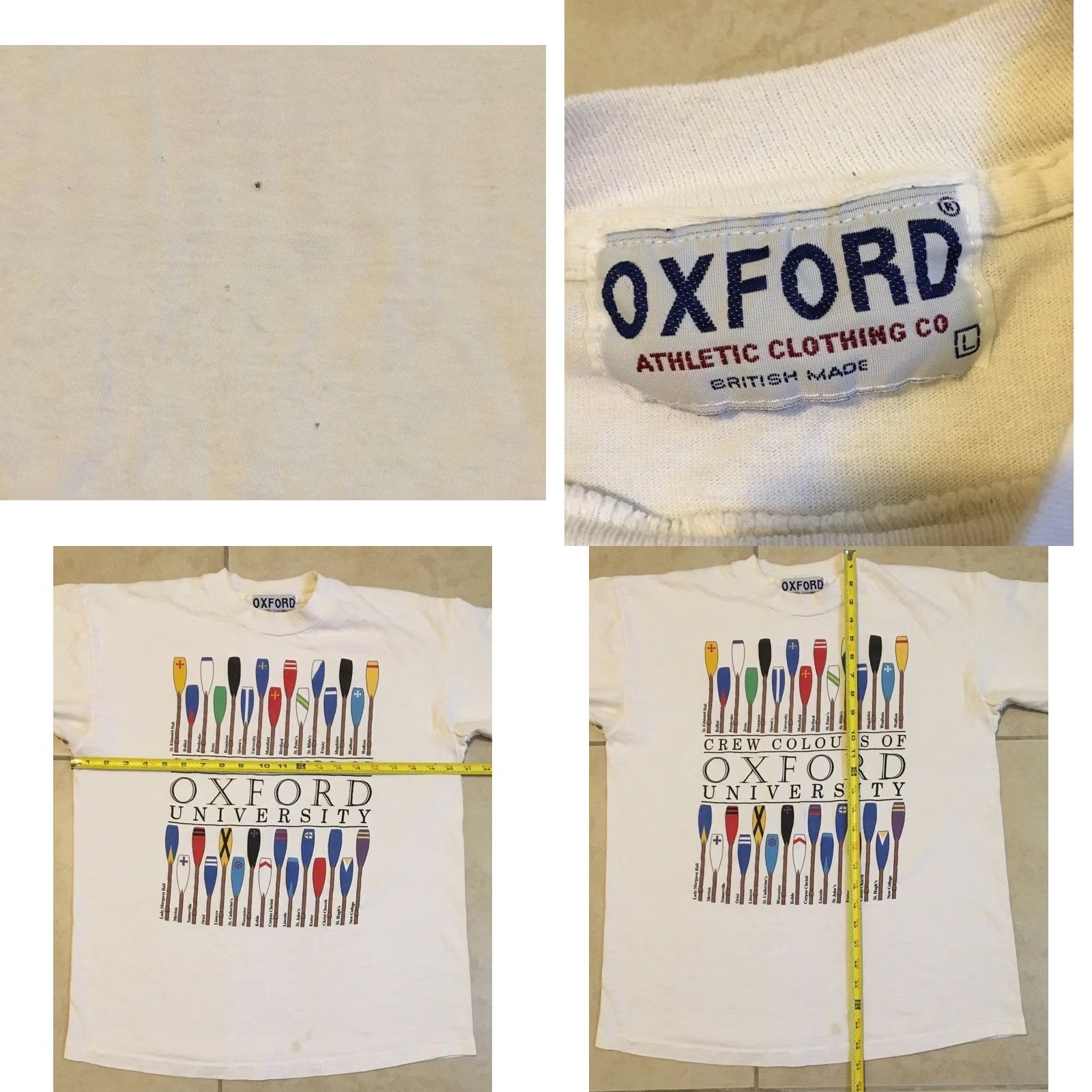 Vintage VINTAGE Oxford University Crew Shirt Mens Small White 90s College Grunge 3/4 Sleeve Graphic Tee Size US S / EU 44-46 / 1 - 9 Thumbnail