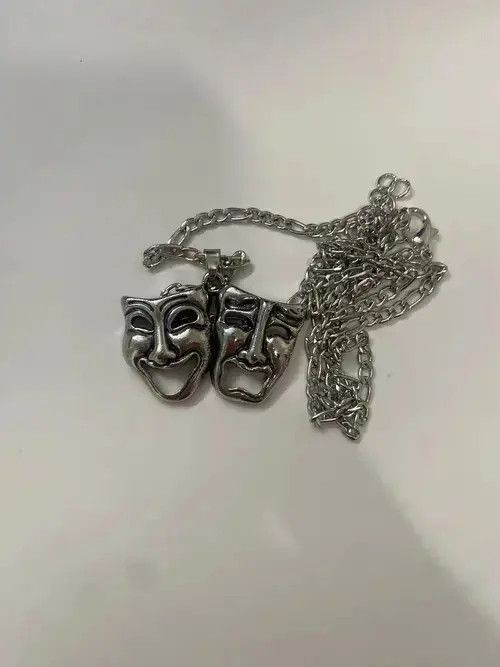 Jewelry Mask Chain Grunge Punk in Silver, Men's