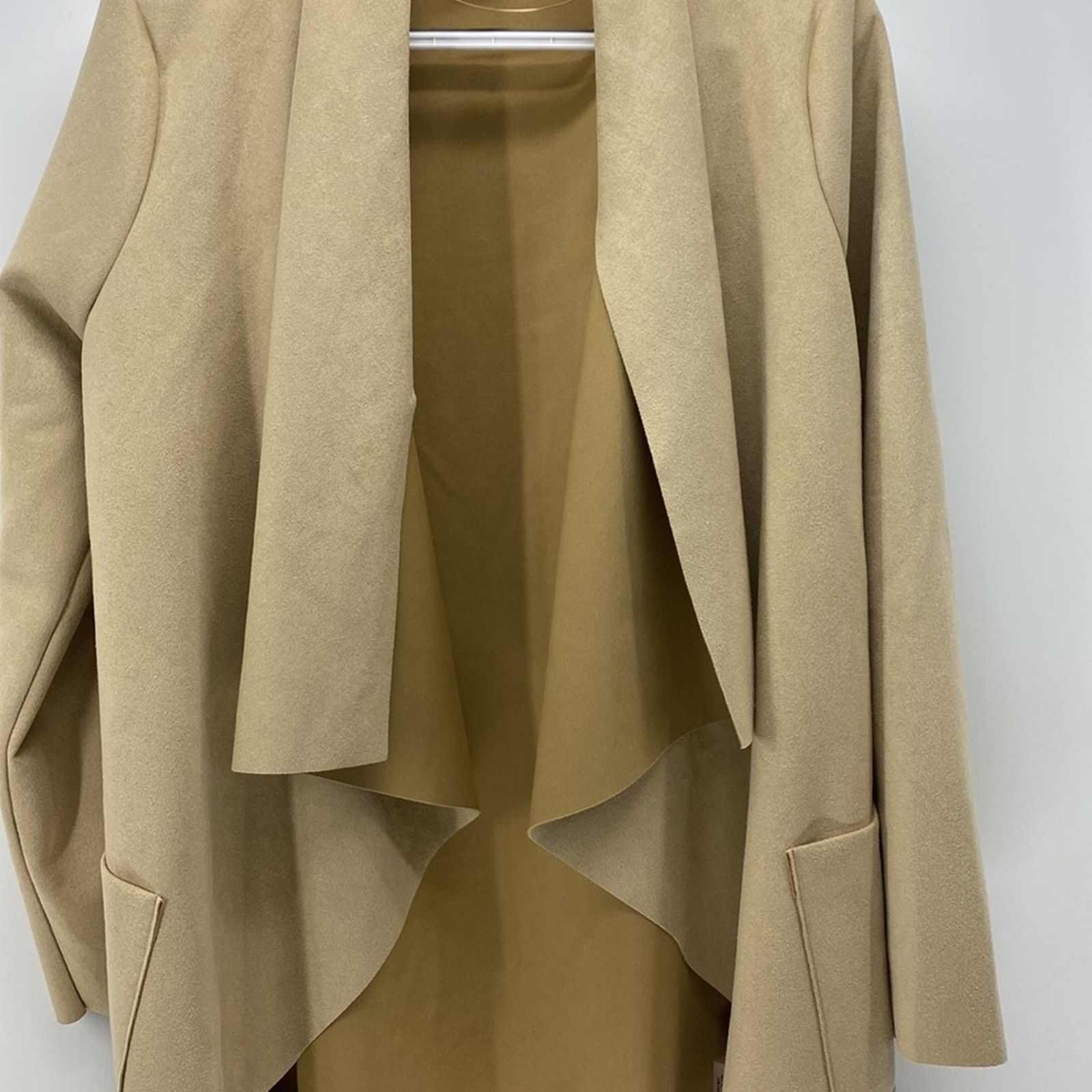 Alberta Ferretti × Other Philosophy camel faux suede waterfall longline western sz L Size L / US 10 / IT 46 - 5 Thumbnail